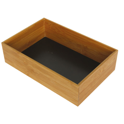 Cajón organizador bambú/negro l 15x6.5 cm