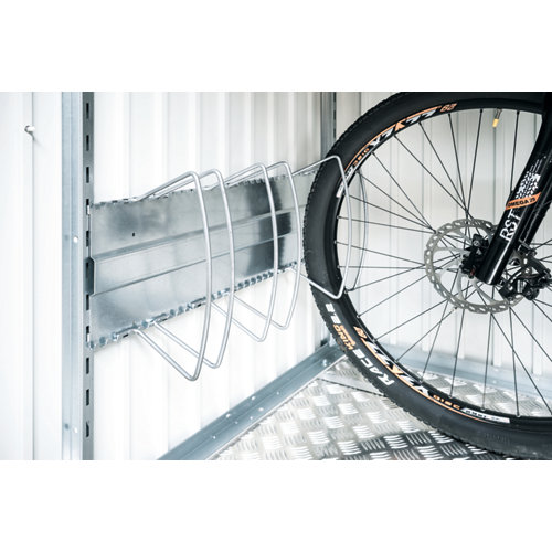 Soporte para 3 bicicletas en pared de 29x6x93cm de la marca Biohort en acabado de color Gris / plata fabricado en Aluminio