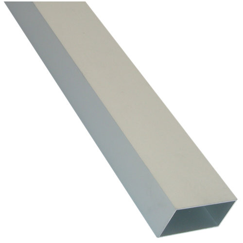 Perfil forma tubo rectangular de aluminio en bruto