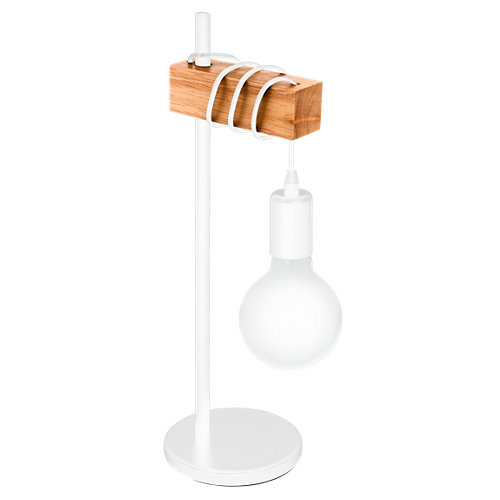 Lámpara de sobremesa townshend 1 luz e27 madera y blanco