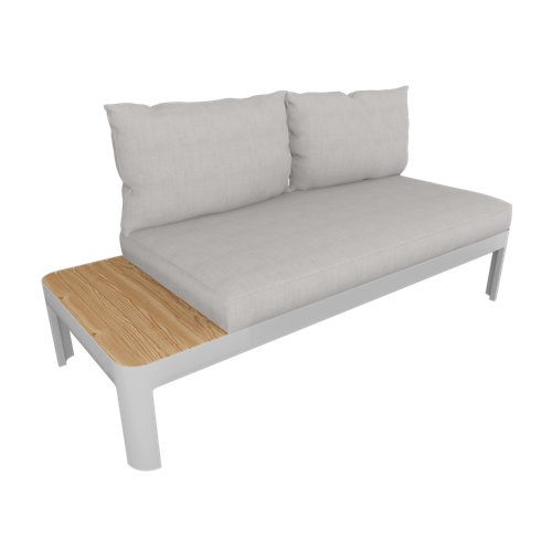 Sofá de jardín con cojín de aluminio y madera portals 2