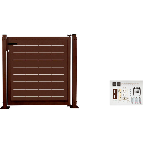 Kit puerta para valla lines 116 x 93 5 cm óxido