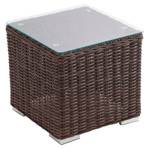 Mesa auxiliar de jardín de aluminio costa rica marrón de 45x42x45 cm