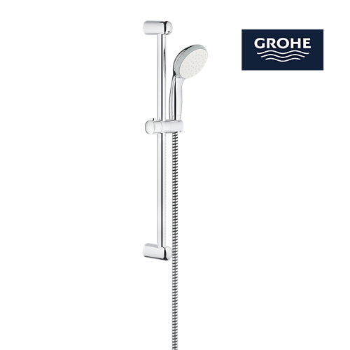 Alcachofa de ducha + flexo + barra grohe vitalio go cromo con 1 función de la marca Grohe en acabado de color Gris / plata fabricado en ABS