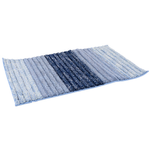 Alfombra de baño microfibra rectangular azul 50x80 cm