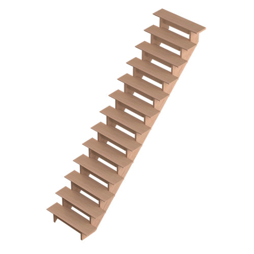 Escaleras Escamoteables 21 Escalera recta auvergne con contrahuella uso interior ancho 90cm roble