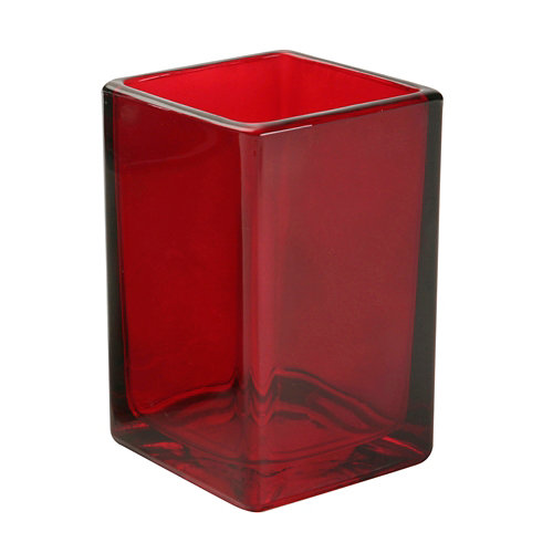 Vaso de baño kristal rojo satinado