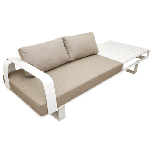Banco/sofá de exterior de aluminio brunei beige izq