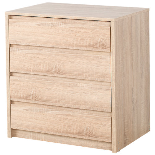 Cajonera 4 cajones serie home roble cambrian 74x70x45cm (altoxanchoxfondo cm)