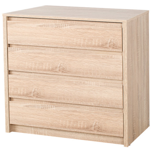 Cajonera 4 cajones serie home roble cambrian 74x80x45cm (altoxanchoxfondo cm)