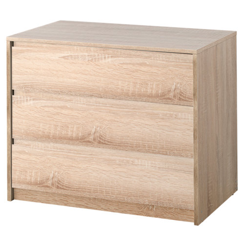 Cajonera 3 cajones serie home roble cambrian 68x80x48cm (altoxanchoxfondo cm)