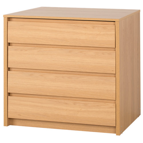 Cajonera 4 cajones serie home roble 74x80x45cm (altoxanchoxfondo cm)