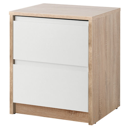 Cajonera 2 cajones serie home blanco-roble 48x40x34cm (altoxanchoxfondo cm)