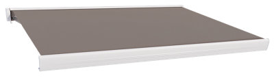 Toldo cofre motorizado ZEFIR blanco tela marrón 4x3m