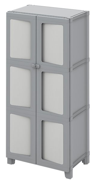 Armario alto de resina Modulize cm color gris 2 puertas LEROY MERLIN