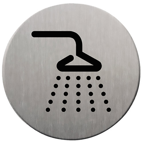 Plancha de señalización duchas 9 cm