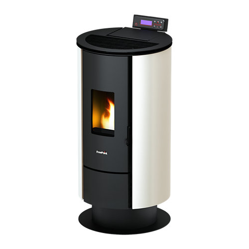 Estufa de pellet freepoint flute airtight 6 5 kw blanco