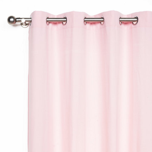 Cortina helena con motivo liso rosa de 280 x 140 cm