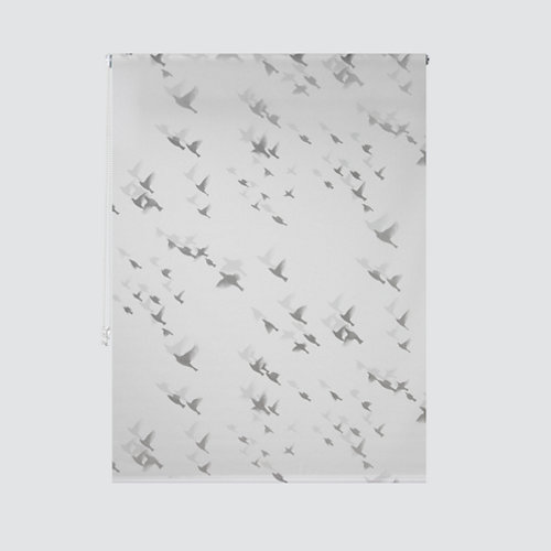 Estor enrollable translúcido aves de paso blanco de 90x235cm