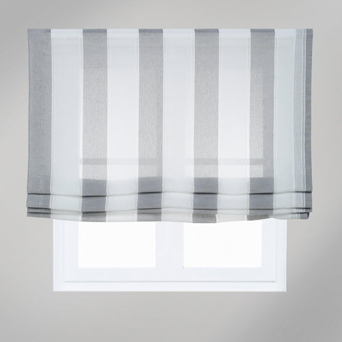 Estor plegable raya ancha gris 135x175 cm