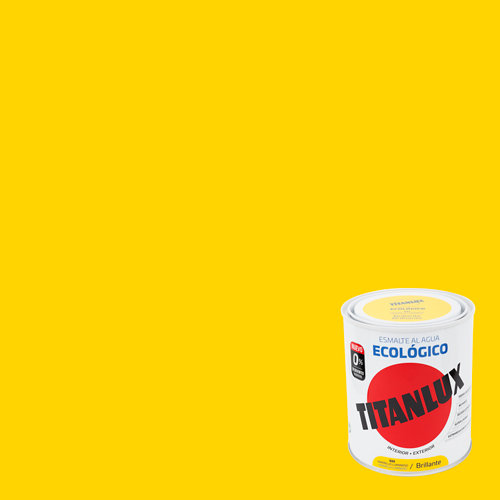 Esmalte al agua titanlux amarillo luminoso brillo 0 75l