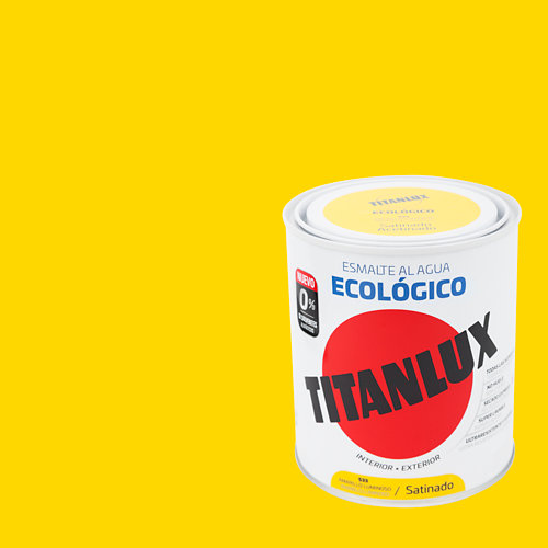 Esmalte al agua titanlux amarillo luminoso satinado 0,75l