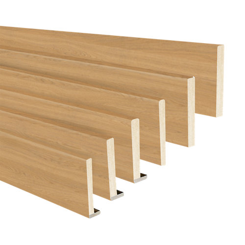 Kit de 6 tapetas en l mdf roble miel 70 x 10 mm