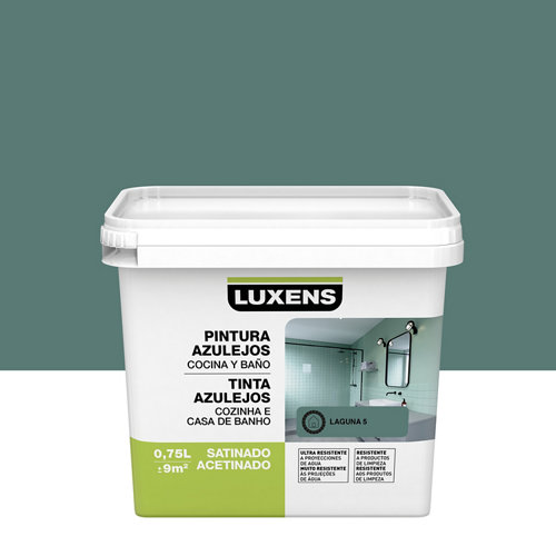 Esmalte para azulejos luxens verde laguna satinado 0 75l