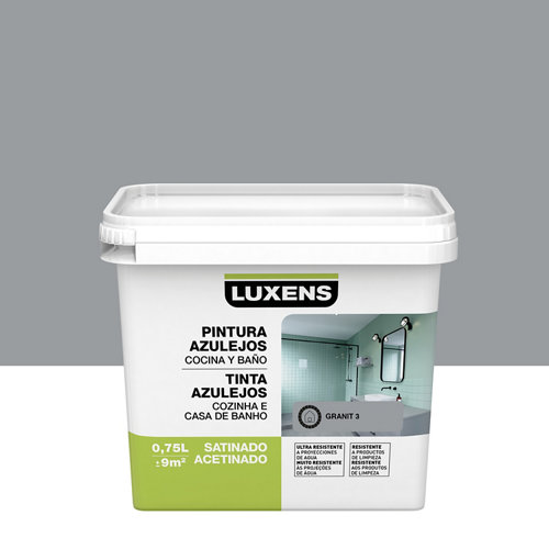 Esmalte para azulejos luxens gris granito satinado 0 75l