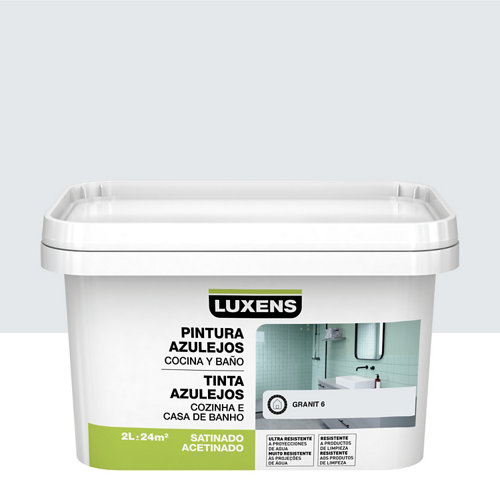 Esmalte para azulejos luxens gris granito satinado 2l