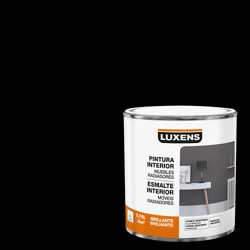 Esmalte de interior luxens negro brillante l 0 75l