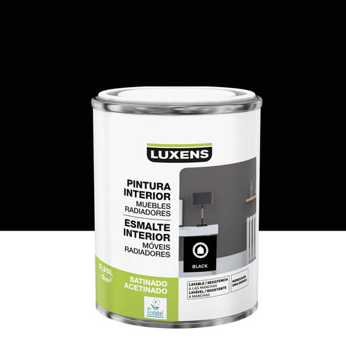 Pintura interior satinado reveton pro 4l 3020-b10g azul verdoso oscuro 22 Esmalte de interior monocapa luxens negro satinado 0 25l