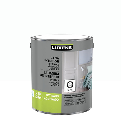 Esmalte laca interior luxens blanco satinado 2 5l