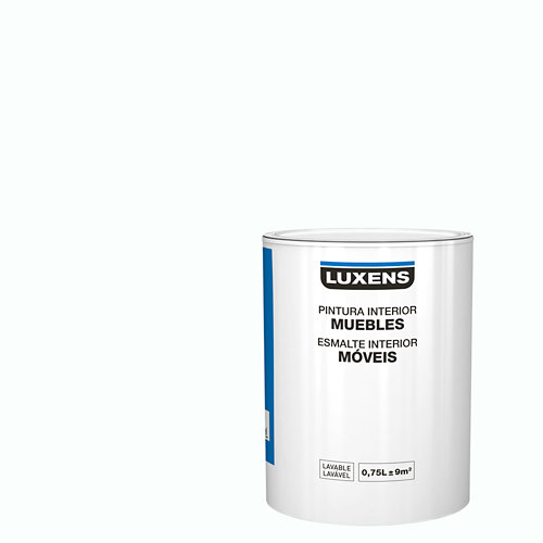 Esmalte para muebles luxens blanco mate 0 75l
