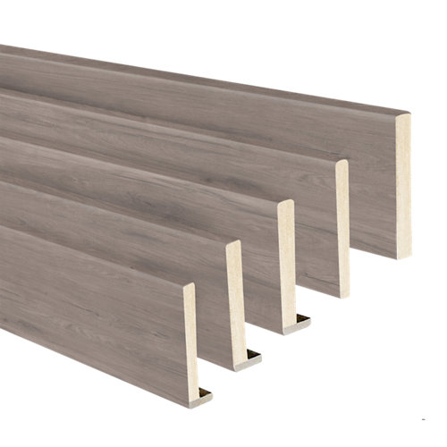 Toldo menorca brazo punto recto motorizado con cofre gris y tela café 3,5x1m 23 Kit de 5 tapetas en l mdf roble gris 70 x 10 mm