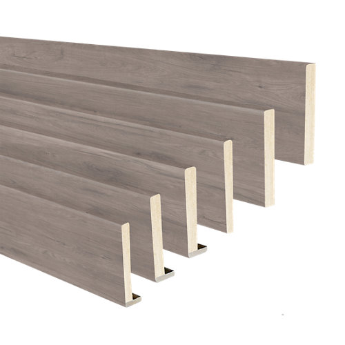 Puerta ciega berna roble gris 130x72,5 cm i 23 Kit de 6 tapetas en l mdf gris smoke 70 x 10 mm,