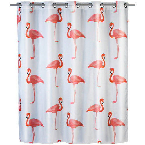 Cortina de baño flamenco multicolor 180x200 cm de la marca Wenko en acabado de color Multicolor fabricado en Poliéster
