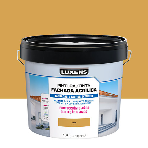 Pintura para fachadas luxens ocre mate 15l