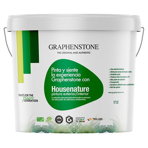 Pintura para fachadas ecológica housenature blanco mate 4l