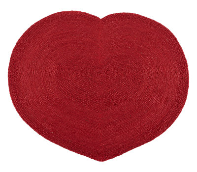 Alfombra de yute Corazón rojo 45x55 cm