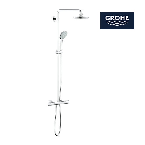 Columna de ducha termostática grohe euphoria gris cromado de la marca Grohe en acabado de color Gris / plata fabricado en Latón
