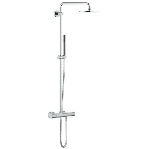 Columna de ducha termostática grohe rainshower gris cromado de la marca Grohe en acabado de color Gris / plata fabricado en Latón