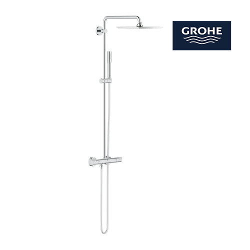 Columna de ducha termostática grohe joy cube xxl gris cromado de la marca Grohe en acabado de color Gris / plata fabricado en Latón