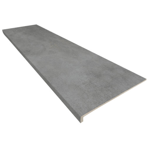 Pavimento gres cantabria grey 20,5x61,5 25 Peldaño cemento 33x120 grafito artens