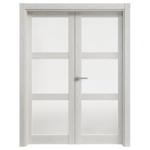 Puerta moscú blanco de apertura derecha de 145 cm