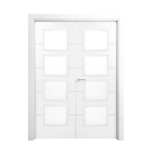 Escalera 1/4 de giro long line uso interior ancho total 90cm cromo/nogal 24 puerta lucerna premium blanco de apertura derecha de 125 cm