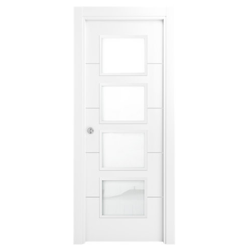 Puerta de interior corredera lucerna premium blanco de 82.5 cm