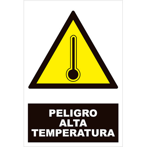 Cartel peligro alta temperatura 34x23cm