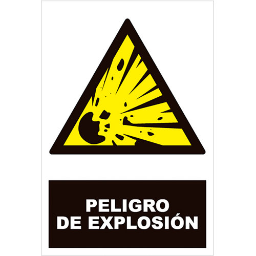 Cartel peligro explosión 34x23cm