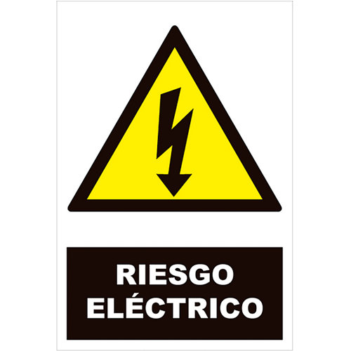 Cartel riesgo electrico 25x17cm